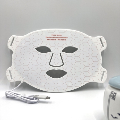 ماسک صورت سیلیکونی قابل حمل LED مراقبت از پوست 4 رنگ پاک کننده چین و چروک برای گردن / گلو