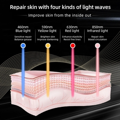 ماسک صورت سیلیکونی قابل حمل LED مراقبت از پوست 4 رنگ پاک کننده چین و چروک برای گردن / گلو