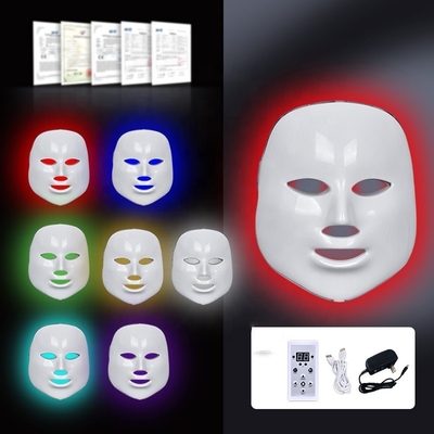 7 رنگ LED ماسک صورت پلاگین نوع CN برای ضد چروک روش درمانی نور قرمز ضد آب NO